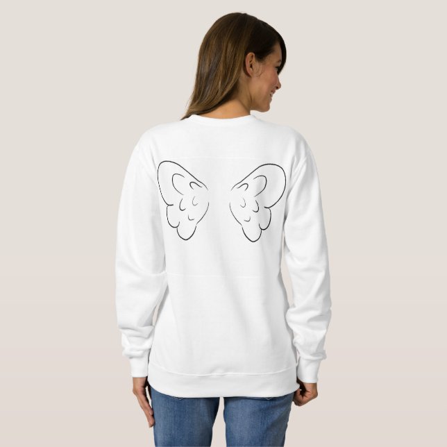 Camiseta Asas Cupidas Pretas, Com Coração Na Frente (Parte Traseira Completa)