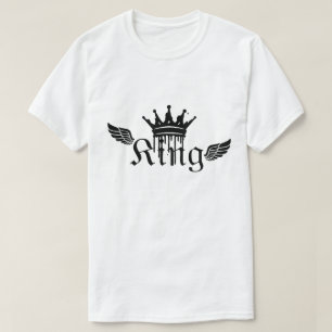 Camiseta Asas da Coroa do Rei – Design de Tipografia Gothic