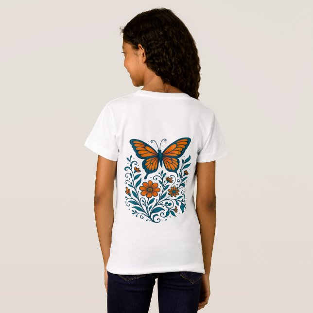 Camiseta Asas da Harmonia do Jardim (Parte Traseira Completa)