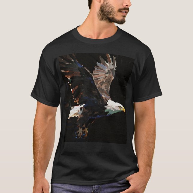 Camiseta Asas da Liberdade: Águia Balda em Voo (Frente)