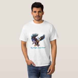 Camiseta "Asas da Liberdade   EUA Flag & Eagle Graphic T-sh