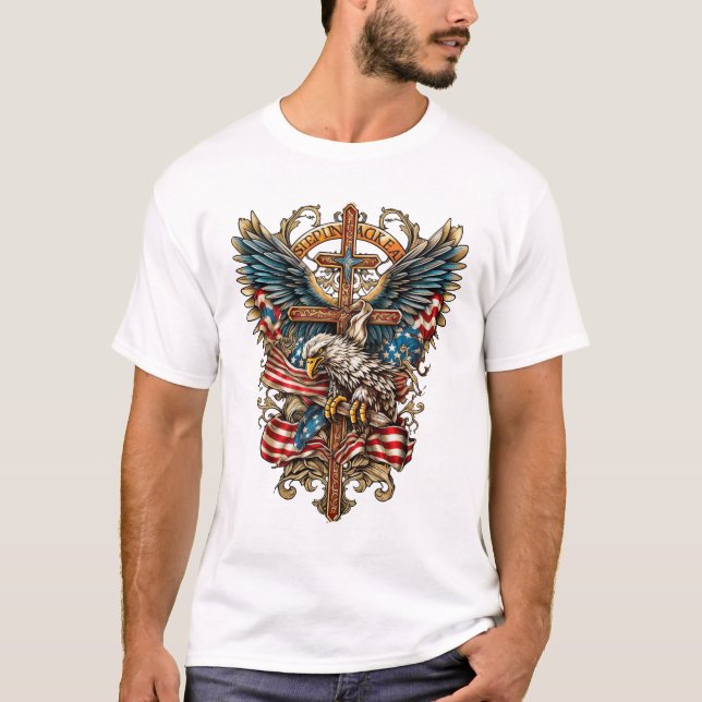 Camiseta Asas da Liberdade Onde a Fé e a Liberdade Voam (Frente)
