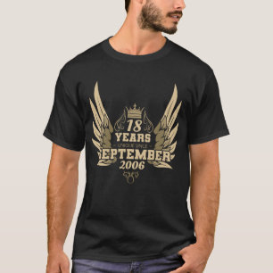 Camiseta Asas de 18 anos únicas desde setembro de 2006