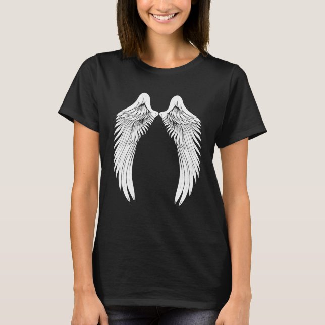 Camiseta Asas de Anjo Brancas na Parte de Trás (Frente)