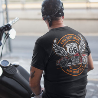 Camiseta Asas de Anjo da Rota 66 de Motocicleta Vintage Per