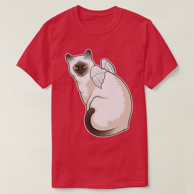Camiseta Asas de anjo de gato (Frente do Design)