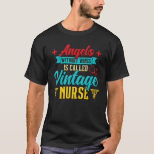 Camiseta Asas De Anjo É Chamado Enfermeira Vintage Enfermei