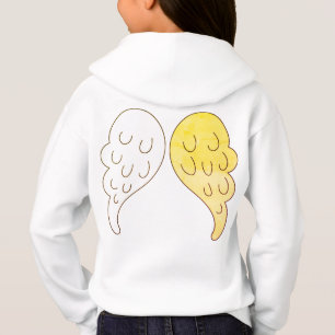 Camiseta Asas de Anjo Fofo Sorriso Emoji de Halo na Frente