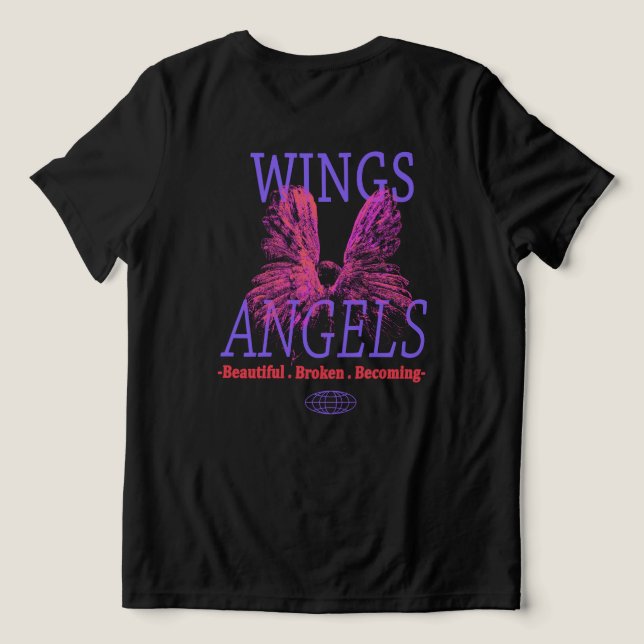 Camiseta Asas de Anjos  (Verso do Design )
