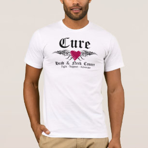Camiseta Asas de CancerTattoo da cabeça e do pescoço da