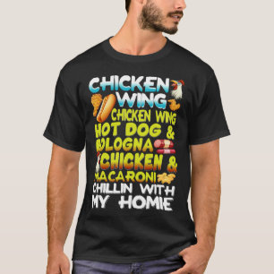 Camiseta Asas de Frango Asas de Frango Cachorro-Quente & Bo
