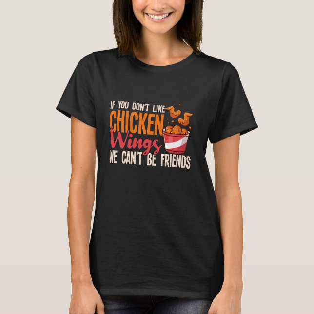 Camiseta Asas de Frango Engraçadas Mulheres Crianças (Frente)