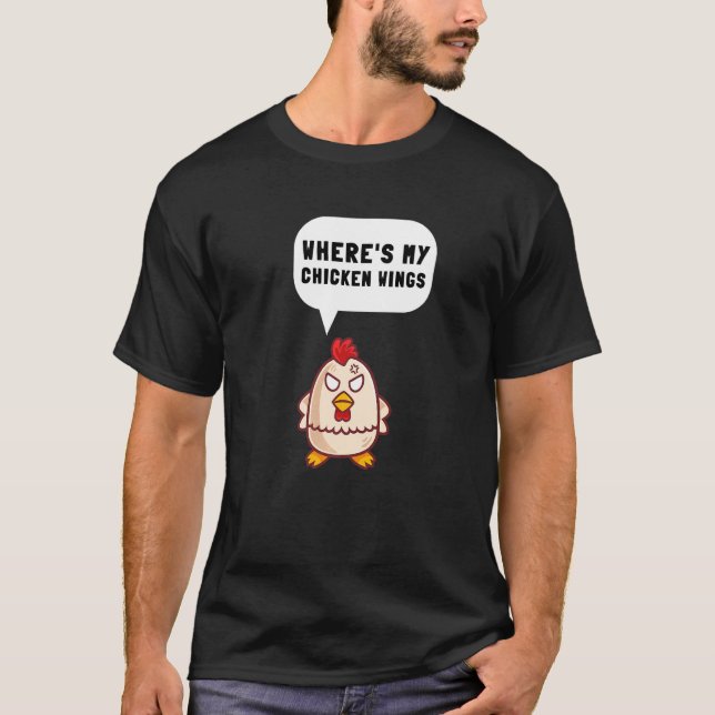 Camiseta Asas De Frango Frango Frito E Nuggets De Frango Bu (Frente)