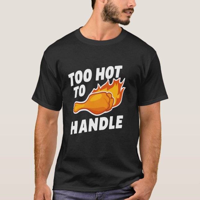 Camiseta Asas de Frango Frango Quente Cozido Frango Comida  (Frente)