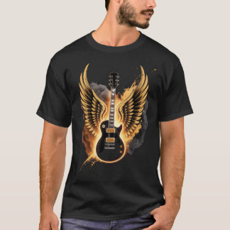 Camiseta Asas de Guitarra Retro Arte Abstrato Rock And Roll