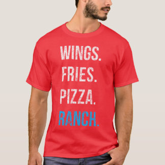 Camiseta Asas de Ranch Frango Fritas Pizza Comidas Favorita
