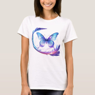 Camiseta Asas do Espectro - Design de Borboleta Floral Abst