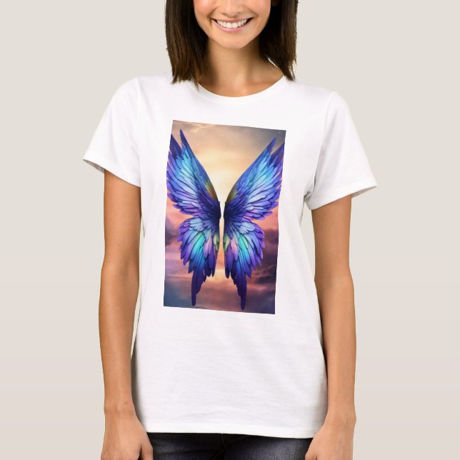 Camiseta Asas etéreas: Elegância da Borboleta Abstrato (Frente)
