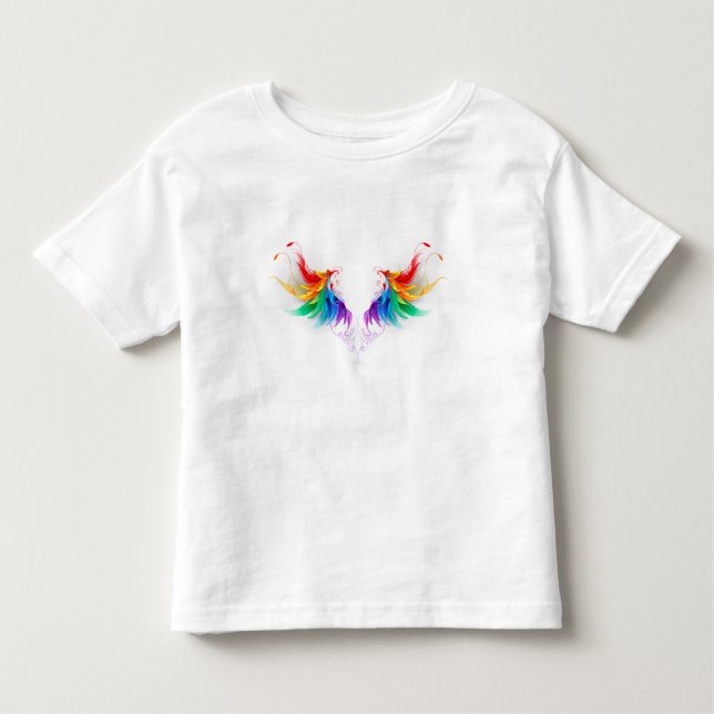 Camiseta Asas Fluffy Rainbow (Frente)