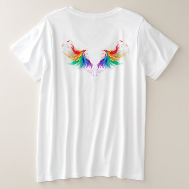 Camiseta Asas Fluffy Rainbow (Verso do Design)