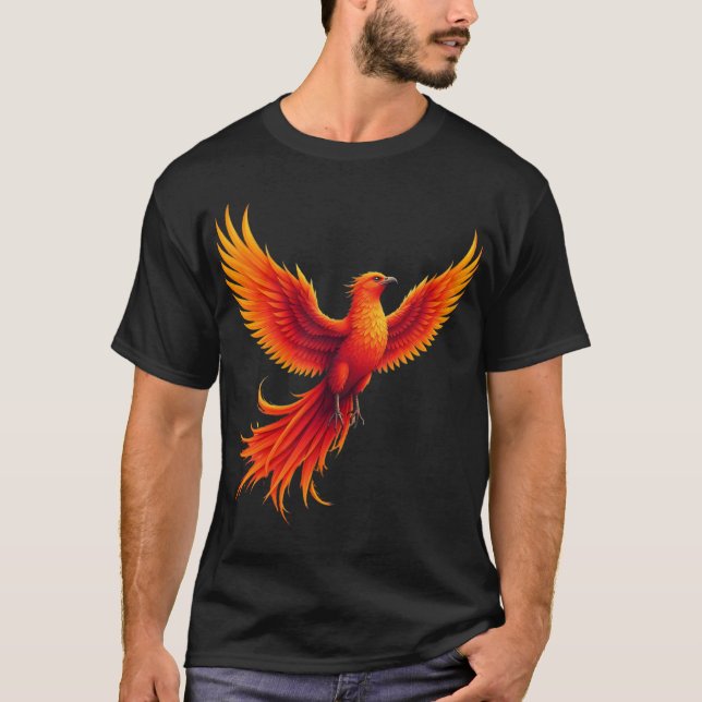 Camiseta Ascensão da Fênix – Design de Renascimento e Poder (Frente)