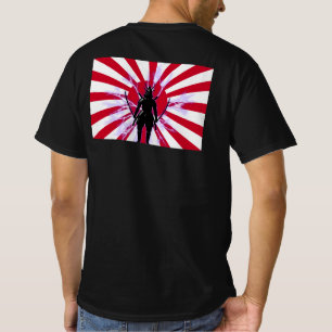 Camiseta Ascensão e Sinalizador Japonês Sun Samurai Warrior