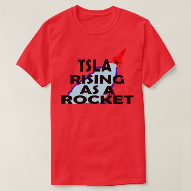 Camiseta Ascensão Tsla como foguete 1 (Frente do Design)