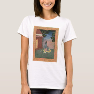 Camiseta Ascetic envelhecido assentado em uma pele do tigre