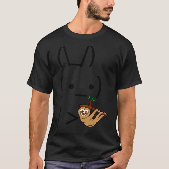 Camiseta Ascii Bunny Rabbit Segurando Uma Lama (Frente)