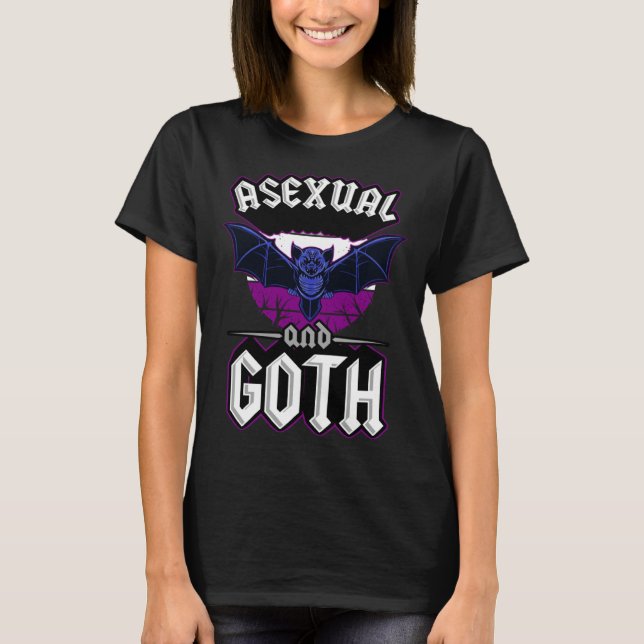 Camiseta Asexual And Goth Gothic Emo Bat Pride LGBTQ Hallow (Frente)