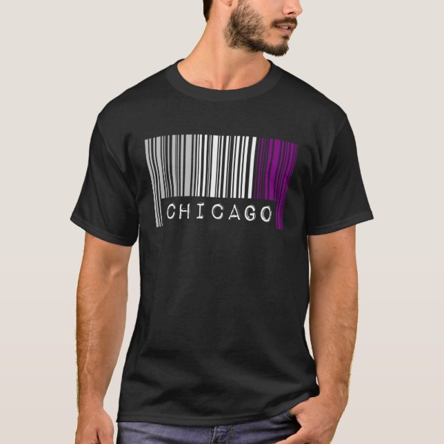 Camiseta Asexual Barcode Pride Chicago Illinois Cute Ace Ae (Frente)