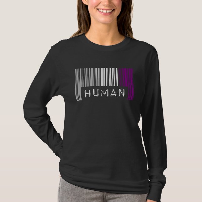Camiseta Asexual Barcode Pride Human Cute Ace Aesthetic LGB (Frente)