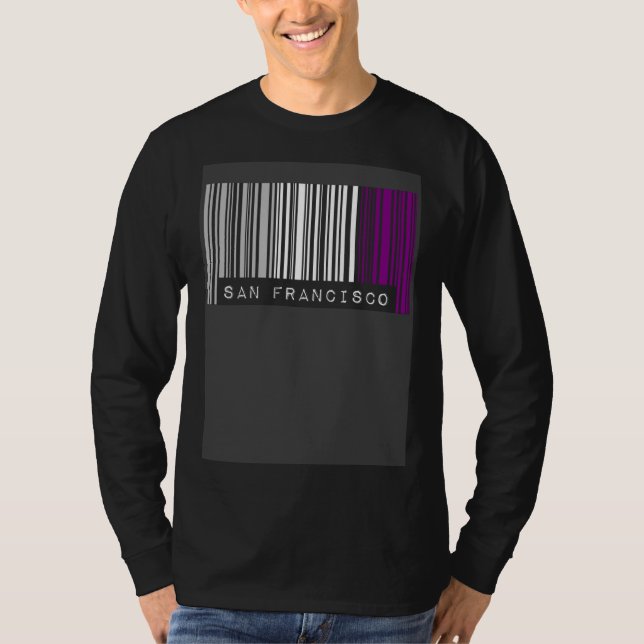 Camiseta Asexual Barcode Pride San Francisco California Cut (Frente)