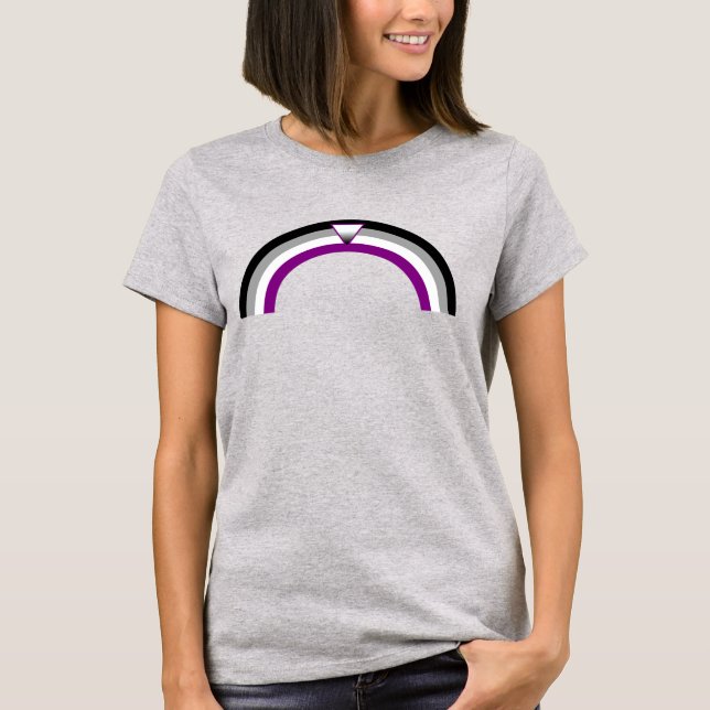 Camiseta Asexual do Orgulho Arco-Íris (Frente)