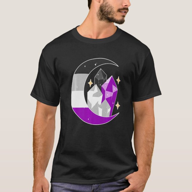 Camiseta Asexual Flag Cresent Moon Diamond Asexual Pride Lg (Frente)