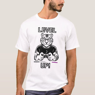 Camiseta Asexual Gaymer Tigre Subir de Nível Camis