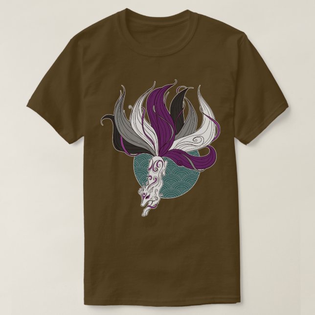 Camiseta Asexual Pride Kitsune (Frente do Design)