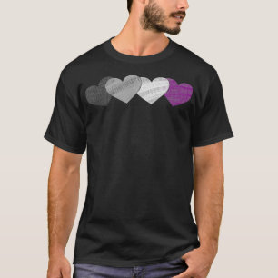 Camiseta Asexualidade Ace LGBTQ Corações Presentes Asexuais