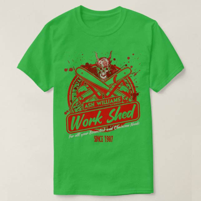 Camiseta Ash Williams Work Shed (Frente do Design)