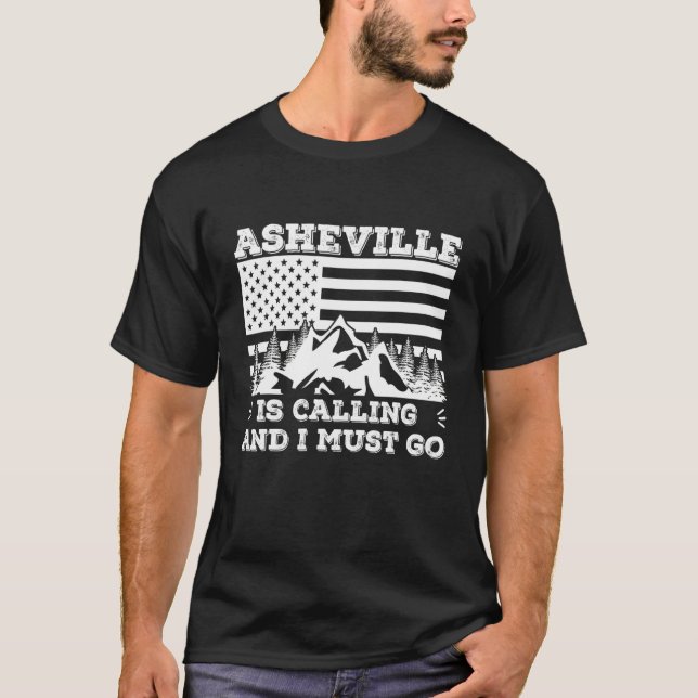 Camiseta Asheville Está Chamando E Eu Devo Ir Férias De Inv (Frente)