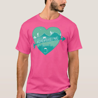 Camiseta Asheville Nc - Verde Sobre Capa Branca De Baseball