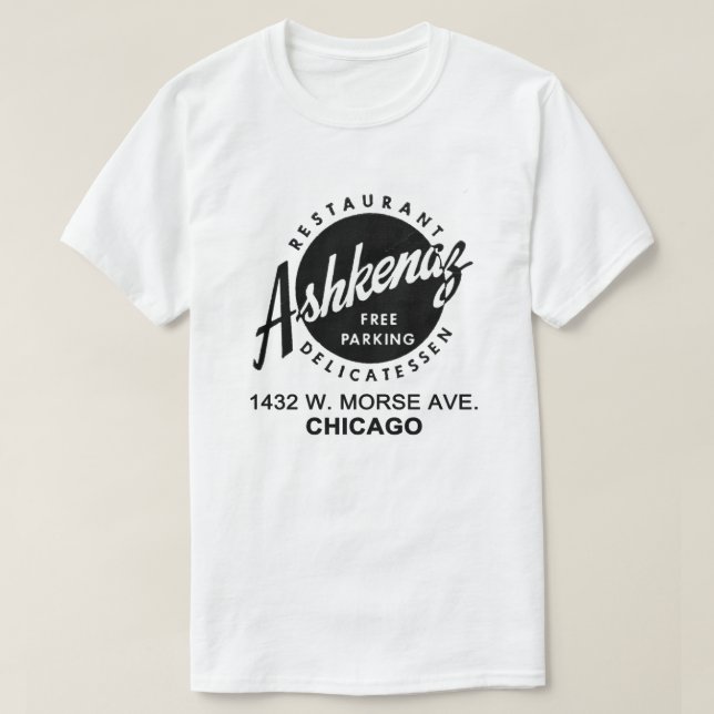Camiseta Ashkenaz Delicatessen Restaurant, Chicago (Frente do Design)