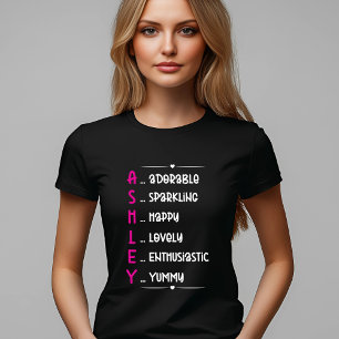 Camiseta Ashley Acronym Design para personalização divertid