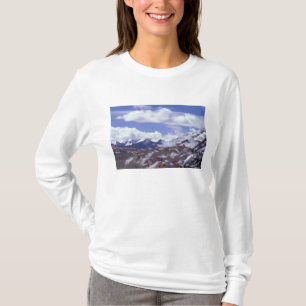 Camiseta Ásia, China, Tibete, Tangla Pass. Bandeiras de ora