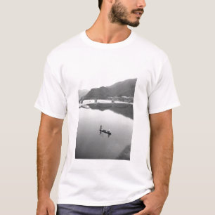 Camiseta Ásia, Japão, Iwakuni. Pescadores e ponte histórica