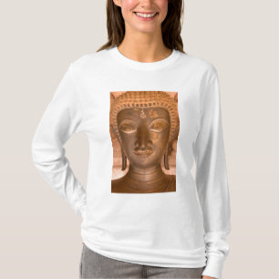 Camiseta Ásia, Laos, Vientiane, Escultura em bronze no Wat
