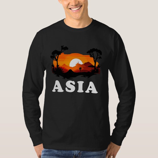Camiseta Asia Pride Sunset Continent Souvenir (Frente)