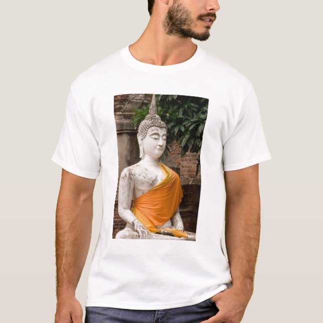 Camiseta Ásia, Tailândia, Sião, Buda em Ayutthaya (Frente)