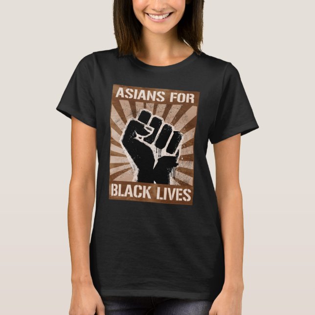 CAMISETA ASIANS PARA MATÉRIA DE VIDA NEGRA (Frente)
