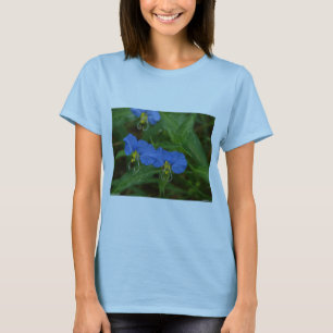 Camiseta Asiática Blue Dayflower Roupas & Presente